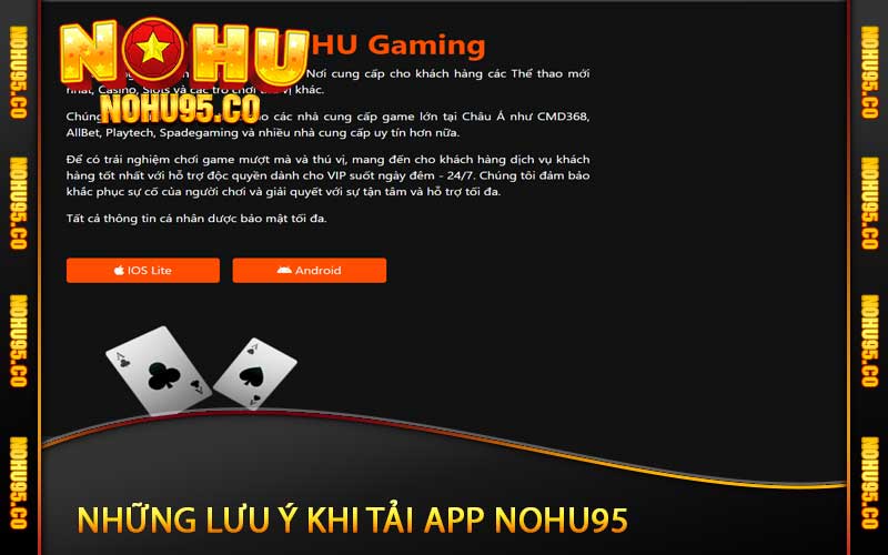 Những lưu ý khi tải app Nohu95